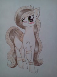 Size: 720x960 | Tagged: safe, artist:dexterisse, oc, oc only, oc:straciatella, pegasus, pony, female, mare, pegasus oc, simple background, solo, traditional art, white background