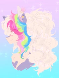 Size: 1536x2048 | Tagged: safe, artist:delariie, oc, oc only, pony, ears, hair, mane, open mouth, solo