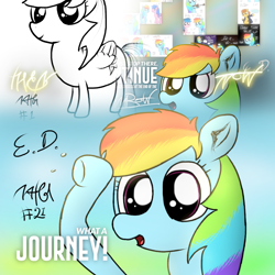 Size: 1080x1080 | Tagged: safe, artist:everydaydashie, rainbow dash, pegasus, pony, g4, atg 2022, female, newbie artist training grounds, solo