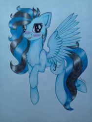 Size: 720x960 | Tagged: safe, artist:dexterisse, oc, oc only, oc:morgan loud, pegasus, pony, pegasus oc, simple background, solo, traditional art, white background