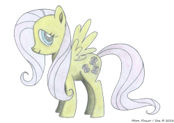 Size: 7016x4980 | Tagged: safe, artist:moon flower, fluttershy, butterfly, insect, pegasus, pony, series:moon flower's fluttershy, g4, 2016, absurd resolution, arthropod, colored, colored pencil drawing, emoticon, equine, female, fur, hair, hooves, looking at you, mammal, mane, pencil drawing, pink hair, pink tail, side view, simple background, smiling, solo, spread wings, standing, sticker, tail, traditional art, transparent background, tutorial result, wings, yellow fur