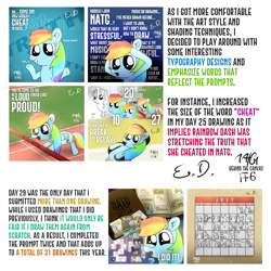 Size: 1080x1080 | Tagged: safe, artist:everydaydashie, rainbow dash, pegasus, pony, g4, atg 2022, female, improvement, newbie artist training grounds, simple background, white background