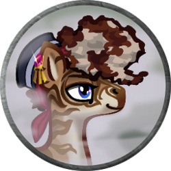 Size: 256x256 | Tagged: safe, artist:saby, derpibooru exclusive, oc, oc only, oc:azimuth, zebra, the last summer, blue eyes, bust, character token, curly mane, ear piercing, earring, equine, fog, grin, hat, jewelry, male, piercing, pirate, portrait, roleplay illustration, smiling, solo, stallion, striped mane, zebra oc