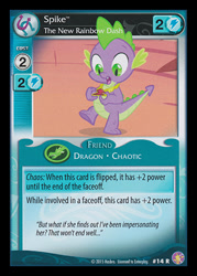 Size: 344x480 | Tagged: safe, enterplay, spike, dragon, absolute discord, g4, my little pony collectible card game, the return of harmony, ccg, element of loyalty, merchandise, solo