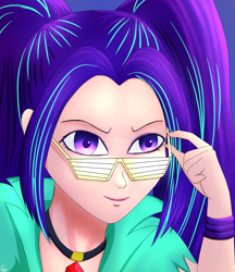 Size: 2679x3099 | Tagged: safe, artist:film77asq, aria blaze, human, g4, female, high res, humanized, solo, sunglasses