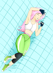 Size: 2629x3602 | Tagged: safe, artist:film77asq, fluttershy, human, equestria girls, g4, clothes, female, high res, midriff, solo, sports bra