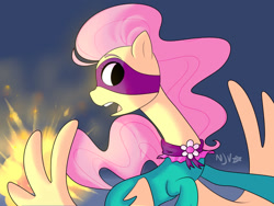 Size: 1024x768 | Tagged: safe, artist:chandelurres, fluttershy, saddle rager, pegasus, pony, g4, female, mare, power ponies, spread wings, wings