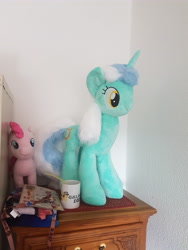 Size: 4032x3024 | Tagged: safe, artist:hipsterowlet, derpibooru exclusive, lyra heartstrings, pinkie pie, earth pony, pony, galacon, g4, 2022, galacon 2022, irl, photo, plushie, solo focus