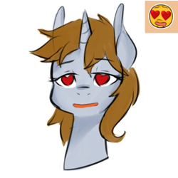 Size: 500x500 | Tagged: safe, artist:jovalic, oc, oc only, oc:littlepip, pony, unicorn, fallout equestria, female, heart, heart eyes, solo, wingding eyes