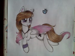 Size: 960x720 | Tagged: safe, artist:dexterisse, oc, oc only, oc:jewely, pegasus, pony, pegasus oc, simple background, solo, traditional art, white background