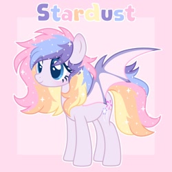 Size: 1500x1500 | Tagged: safe, artist:dreamyveon_, oc, oc only, oc:stardust, bat pony, pony, solo