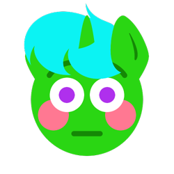 Size: 500x500 | Tagged: safe, artist:aria_art, oc, oc only, oc:green byte, pony, emoji, flustered, simple background, solo, transparent background