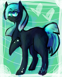 Size: 700x869 | Tagged: safe, artist:dokuyuu, oc, oc only, earth pony, pony, commission, earth pony oc, looking offscreen, raised hoof, simple background, solo