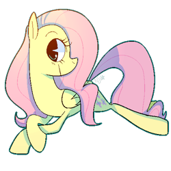 Size: 500x500 | Tagged: safe, artist:chandelurres, fluttershy, pegasus, pony, g4, female, lying down, mare, prone, simple background, solo, transparent background