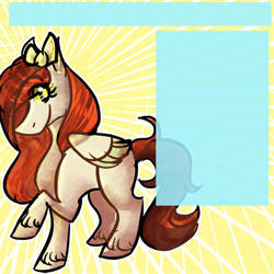 Size: 650x650 | Tagged: safe, artist:dokuyuu, oc, oc only, pegasus, pony, commission, looking at you, raised hoof, side view, simple background, solo