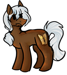 Size: 528x594 | Tagged: safe, artist:dokuyuu, oc, oc only, earth pony, pony, commission, grumpy, looking back, side view, simple background, solo, transparent background