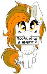 Size: 2224x3456 | Tagged: safe, artist:julunis14, oc, oc only, oc:aurora shinespark, pony, unicorn, boop my snoot, boop request, chest fluff, commission, ear piercing, earring, female, heart, high res, horn, jewelry, looking at you, mare, mouth hold, no source available, piercing, sign, signature, simple background, solo, text, transparent background, unicorn oc, ych result