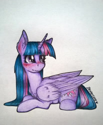 Size: 1024x1242 | Tagged: safe, artist:dexterisse, twilight sparkle, alicorn, pony, g4, simple background, solo, traditional art, twilight sparkle (alicorn), white background