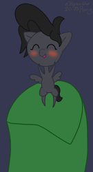 Size: 670x1240 | Tagged: safe, artist:eklipsethepony, oc, oc only, oc:eklipse, oc:poni, pony, bipedal, blushing, happy, hooves, raised arms, spread wings, wings