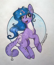 Size: 1024x1247 | Tagged: safe, artist:dexterisse, oc, oc:lammia, pony, female, mare, not izzy moonbow, simple background, solo, traditional art, white background