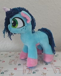 Size: 780x960 | Tagged: safe, artist:melodisde, misty brightdawn, pony, unicorn, g5, female, horn, irl, mare, photo, plushie, solo, standing