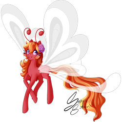 Size: 2063x2063 | Tagged: safe, artist:senpai-satan, oc, oc only, oc:sunset lily, breezie, breezie oc, female, high res, mare, signature, simple background, solo, transparent background, wings