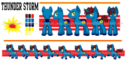 Size: 1024x512 | Tagged: safe, artist:gummysharkcircus, oc, oc only, oc:thunder storm, pony, unicorn, horn, reference sheet, simple background, solo, transparent background, unicorn oc, watermark