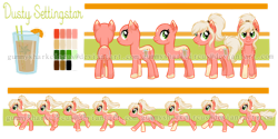 Size: 1024x512 | Tagged: safe, artist:gummysharkcircus, oc, oc only, oc:dusty, earth pony, pony, earth pony oc, female, mare, reference sheet, simple background, solo, transparent background