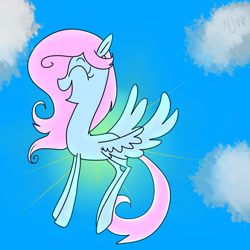 Size: 1024x1024 | Tagged: safe, artist:chandelurres, oc, oc:diamond dusk, pegasus, pony, cloud, female, flying, mare, sky, spread wings, wings