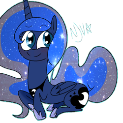 Size: 1024x1024 | Tagged: safe, artist:chandelurres, princess luna, alicorn, pony, g4, female, mare, simple background, solo, transparent background, wings