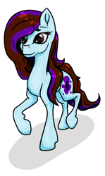 Size: 447x748 | Tagged: safe, artist:nutmeg04, oc, oc only, oc:nutmeg, earth pony, pony, female, looking offscreen, mare, multicolored hair, simple background, smiling, solo, transparent background, trotting