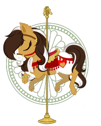 Size: 800x1000 | Tagged: safe, artist:gummysharkcircus, oc, oc only, oc:honeycrisp, carousel, simple background, solo, transparent background