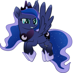 Size: 6640x6241 | Tagged: safe, artist:php178, derpibooru exclusive, part of a set, princess luna, alicorn, pony, change your reality, derpibooru, series:apri(luna) fools!, g4, .svg available, absurd resolution, april fools, april fools 2023, blue eyes, blue mane, blue tail, clothes, colored pupils, crown, cyan eyes, determination, determined, determined face, determined look, determined smile, ethereal mane, ethereal tail, female, flowing mane, flowing tail, flying, grin, horn, inkscape, jewelry, long horn, long mane, long tail, looking at you, mare, meta, moon, movie accurate, part of a series, peytral, regalia, shoes, simple background, smiling, smiling at you, solo, spread wings, svg, tail, teal eyes, transparent background, vector, wings
