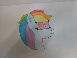 Size: 4608x3456 | Tagged: safe, artist:acid flask, rainbow dash, pegasus, pony, g4, 2d, happy, looking forward, multicolored hair, rainbow hair, smiling, traditional art, watercolor painting
