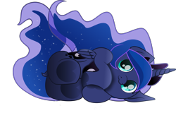Size: 7789x4973 | Tagged: safe, artist:php178, derpibooru exclusive, part of a set, princess luna, alicorn, pony, derpibooru, series:apri(luna) fools!, g4, .svg available, :3, absurd resolution, adorable face, april fools, april fools 2023, behaving like a cat, big eyes, blue eyes, blue mane, blue tail, colored pupils, commission, crown, curled up, cute, cute smile, cuteness overload, cyan eyes, ethereal mane, ethereal tail, female, flowing mane, flowing tail, hoof heart, horn, inkscape, jewelry, long horn, long mane, long tail, looking at you, lunabetes, lying down, mare, meta, missing accessory, moon, movie accurate, on side, one ear down, part of a series, peytral, ponyloaf, prone, raised hoof, regalia, simple background, smiling, smiling at you, solo, svg, tail, teal eyes, transparent background, underhoof, vector, ych result