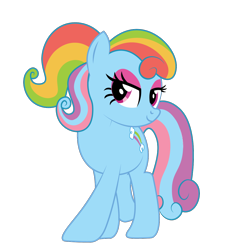 Size: 1200x1200 | Tagged: safe, artist:prixy05, rainbow dash (g3), earth pony, pony, g3, g4, g3 to g4, generation leap, open mouth, open smile, simple background, smiling, solo, transparent background, vector