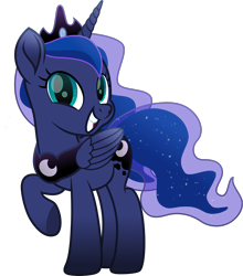 Size: 1096x1245 | Tagged: safe, artist:php178, derpibooru exclusive, part of a set, princess luna, alicorn, pony, derpibooru, series:apri(luna) fools!, g4, .svg available, :d, april fools, april fools 2023, blue eyes, blue mane, blue tail, colored pupils, crown, cute, cyan eyes, ethereal mane, ethereal tail, female, flowing mane, flowing tail, folded wings, grin, horn, inkscape, jewelry, long horn, long mane, long tail, looking at you, lunabetes, mare, meta, missing accessory, moon, movie accurate, open mouth, open smile, part of a series, peytral, posing for photo, raised hoof, regalia, simple background, smiling, smiling at you, solo, standing, svg, tail, teal eyes, transparent background, vector, wings