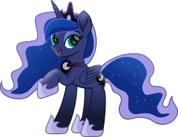 Size: 5377x4157 | Tagged: safe, artist:php178, derpibooru exclusive, part of a set, princess luna, alicorn, pony, derpibooru, series:apri(luna) fools!, g4, my little pony: the movie, .svg available, absurd resolution, april fools, april fools 2023, blue eyes, blue mane, blue tail, clothes, colored pupils, crown, cute, cyan eyes, ethereal mane, ethereal tail, eyebrows, eyeshadow, female, flowing mane, flowing tail, folded wings, highlights, horn, inkscape, jewelry, leaning, leaning back, lidded eyes, long horn, long mane, long tail, looking at you, makeup, mare, meta, moon, movie accurate, part of a series, peytral, raised hoof, regalia, shoes, simple background, smiling, smiling at you, solo, standing, svg, tail, teal eyes, transparent background, vector, wings