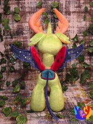 Size: 2304x3072 | Tagged: safe, artist:1stastrastudio, thorax, changedling, changeling, g4, antlers, commission, high res, horn, irl, king thorax, male, photo, plushie, solo, standing, wings