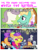 Size: 963x1277 | Tagged: safe, edit, edited screencap, screencap, joan pommelway, plaid stripes, roger silvermane, sterling silver, strawberry ice, zephyr breeze, earth pony, pegasus, pony, flutter brutter, g4, my little pony: friendship is magic, the saddle row review, bust, clothes, female, filly, foal, glasses, mannequin, mirror, ponytail, spoon, text, would you rather