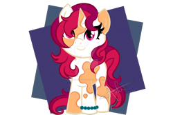 Size: 900x600 | Tagged: safe, artist:gummysharkcircus, oc, oc:candy apple, pony, unicorn, female, filly, foal, horn, simple background, solo, unicorn oc