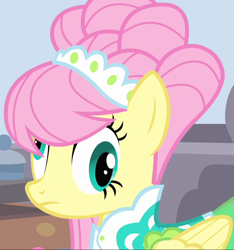 Size: 1006x1076 | Tagged: safe, screencap, fluttershy, pegasus, pony, g4, green isn't your color, season 1, cropped, derp, female, frown, mare, modelshy, solo