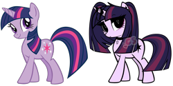 Size: 3175x1591 | Tagged: safe, artist:cutiesparke, edit, editor:cutiesparke, twilight sparkle, pony, unicorn, g4, alternate design, alternate hairstyle, alternate universe, choker, chokertwi, female, horn, horn jewelry, jewelry, pigtails, short tail, simple background, style emulation, tail, transparent background, twintails, unicorn twilight