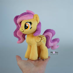 Size: 1600x1599 | Tagged: safe, artist:meplushyou, oc, oc only, pegasus, pony, commission, female, folded wings, happy, irl, mare, photo, plushie, smiling, standing, wings