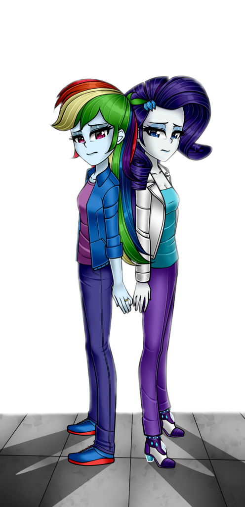 Safe Artist Nekojackun Rainbow Dash Rarity Human