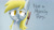 Size: 1366x768 | Tagged: safe, artist:thederpyenthusiast, derpy hooves, pegasus, pony, g4, brushing mane, brushing teeth, female, looking at you, looking offscreen, mare, morning ponies, simple background, solo, text