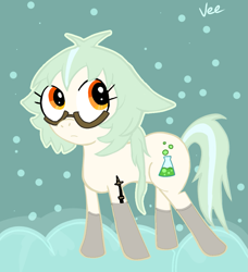 Size: 913x1000 | Tagged: safe, artist:empressvee, earth pony, pony, clothes, female, genshin impact, glasses, mare, ponified, socks, sucrose (genshin impact)