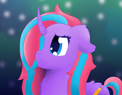 Size: 4500x3500 | Tagged: safe, artist:morrigun, oc, oc only, pony, unicorn, eyes open, female, frown, hair over one eye, horn, mare, solo