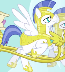 Size: 452x503 | Tagged: safe, screencap, pegasus, pony, friendship is magic, g4, armor, background character, background pony, cropped, duo, flying, male, pegasus royal guard, royal guard, royal guard armor, solo focus, spread wings, stallion, wings