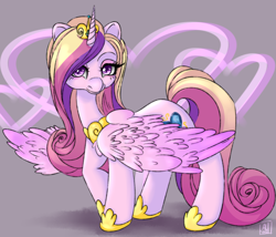 Size: 2100x1800 | Tagged: safe, artist:aalwa, princess cadance, alicorn, pony, g4, crown, hoof shoes, jewelry, looking at you, regalia